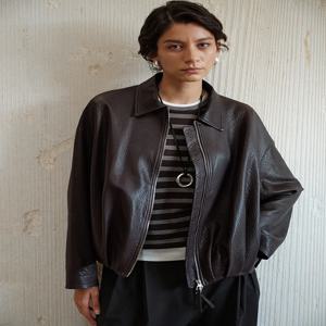 여성용 루즈핏 숏 재킷 코트 가을 겨울 양가죽 자연 질감 폼 가죽 양가죽 따뜻한 캐주얼 아우터웨어