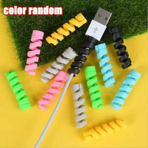 5/10/20/50pcs 케이블 보호기 실리콘 데이터 케이블 나선형 와이어 코드 주최자 커버 아이폰 전화 USB 충전기 케이블 코드