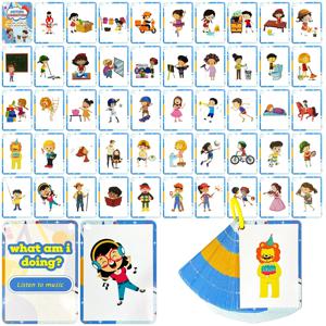 50장 나는 무엇을 하는가? 플래시 카드 대화 플래시카드 행동 행동방식 언어 학습용 가족 카드