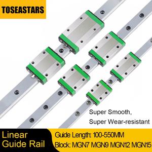 리니어 가이드 레일 MGN12 MGN7 MGN9 블록 레일 캐리지 CNC 3D 프린터 부품 미니어처 베어링 리니어 레일 라우터 100-600MM