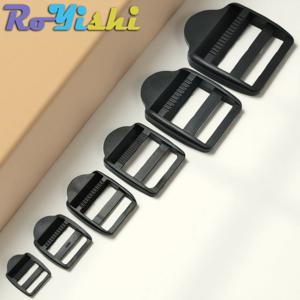 10-100Pcs 15-50mm 플라스틱 트라이 글라이더 래더 락 슬라이더 버클 웨빙 조절기 벨트 패스너 배낭 스트랩 블랙