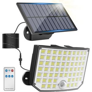 LED 태양광 보안등 모션 센서 야외 234/280/226LED 투광등 IP65 방수 분리형 벽등 태양열 3가지 모드