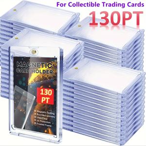 10개 자석 카드 홀더, 자석 잠금 장치가 있는 자외선 방지 투명 플라스틱 보관 상자, 신용 비즈니스 선물 카드용