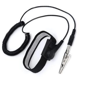 블랙 조절식 정전기 방지 팔찌 정전기 방전 케이블 미리트 밴드 스트랜드 핸드 그라운딩