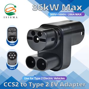 ISIGMA CCS2에서 Type2로 전환 EV 충전 어댑터 전기차 충전 변환기 테슬라 모델 S/X 전용