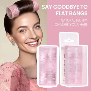 1개입 헤어롤러 세트, 열 없는 헤어웨이버, 앞머리 셀프 접착식 헤어컬러, 여성용 메이크업 헤어 스타일링 컬링 도구