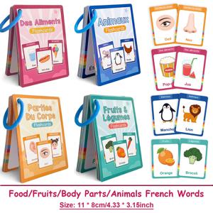 음식 / 동물 / 과일 / 신체 부위 프랑스어 단어 학습 카드 어린이 조기 언어 능력 교실 활동 기억력 게임