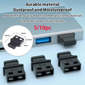 5/10Pcs 노트북 컴퓨터 소켓 캡 미사용 인터페이스 방진 플러그 타입-A USB 포트 플러그 핸들 포함 플라스틱 방진 커버