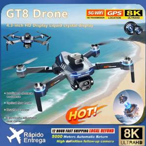 GT8 드론 GPS 8K 프로페셔널 HD 360 °   듀얼 카메라 5G WIFI 브러시리스 모터 장애물 회피 접이식 FPV 쿼드콥터 장난감 선물