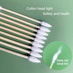 100/300/500개 정밀 팁 펫 면봉 뾰족한 팁 면봉 대나무 스틱 및 이중 뾰족한 팁 야외 메이크업용