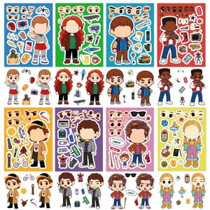 8/16Pcs 만화 맥스 메이필드 퍼즐 스티커 얼굴 만들기 벡나 스티커 DIY 수공예품 문구 방수 스티커