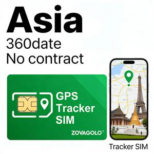 아시아 4G LTE M2M SIM 카드 (GPS 기기용) – 360MB/360일, 스마트워치, 애완동물 목걸이, 무전기, IoT 지원, 계약 없음