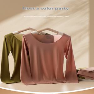 여성용 보온 속옷 가을 겨울 바닥 셔츠 긴팔 티셔츠 얇은 보온 탑 세컨드 여성용 보온 스킨 L-XL