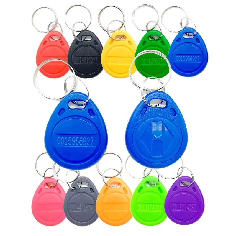 10pcs/20pcs 125KHz 제어 키체인 재기록 가능한 복제 태그 TK4100 근접 복사 접근 카드 ID 토큰 링 RFID 클로너 키체인