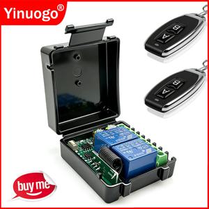 DC 6-30V AC 85-250V 433MHz RF 무선 리모컨 스위치 2채널 릴레이 수신기 제어 차고 문 모터 커튼 조명