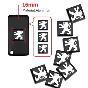 14mm 알루미늄 자동차 리모컨 키 엠블럼 라디오 버튼 스티커 푸조 206 207 208 301 308 406 508 2008 3008 박서 트래블러용