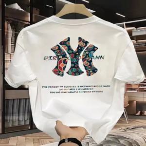 2026년 신상 여름 고급 순면 캐주얼 다용도 라운드넥 반팔 티셔츠, 순면 100%