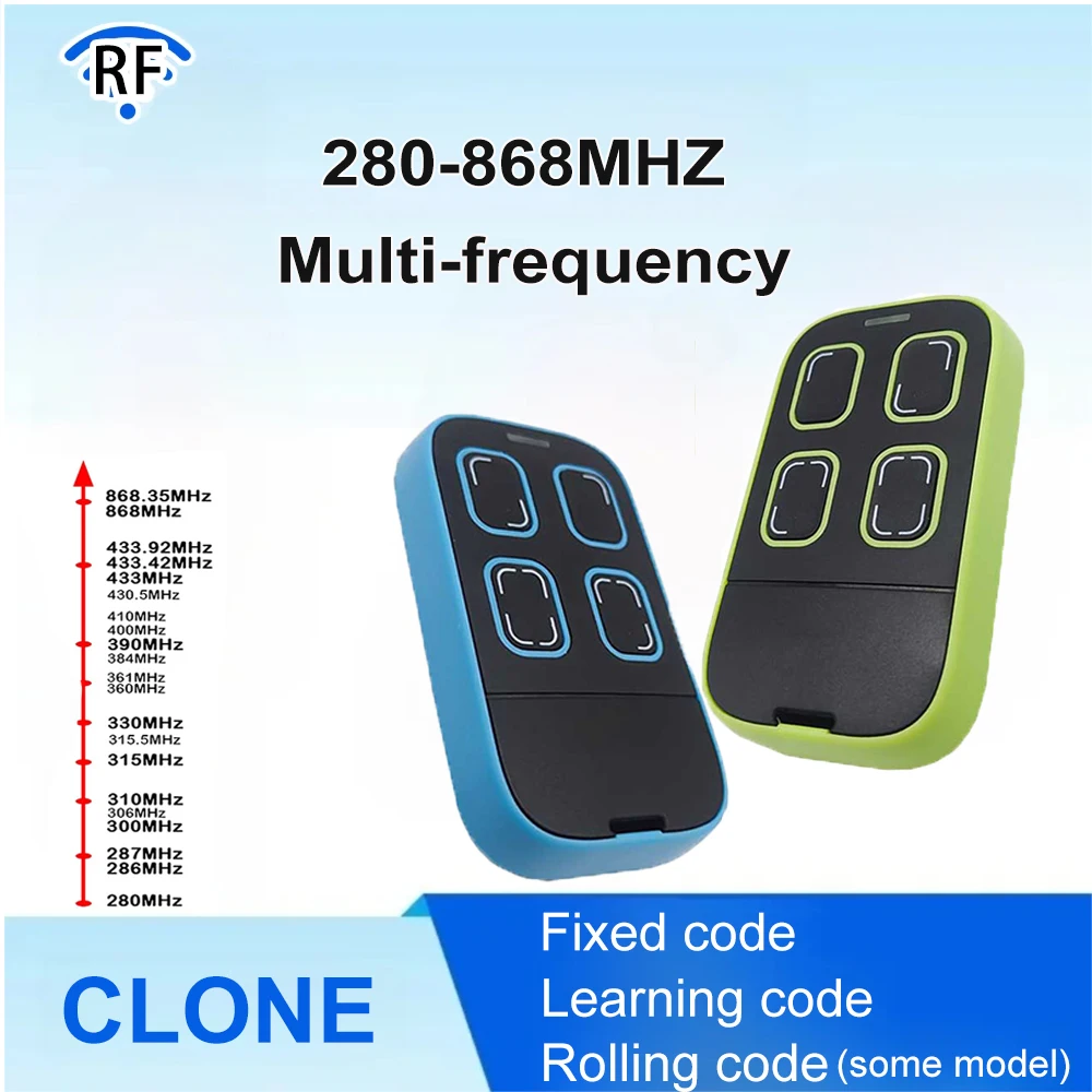 범용 다중 주파수 차고 문 리모컨 280-868MHz 433MHz 315MHz 390MHz 게이트 복제기와 호환
