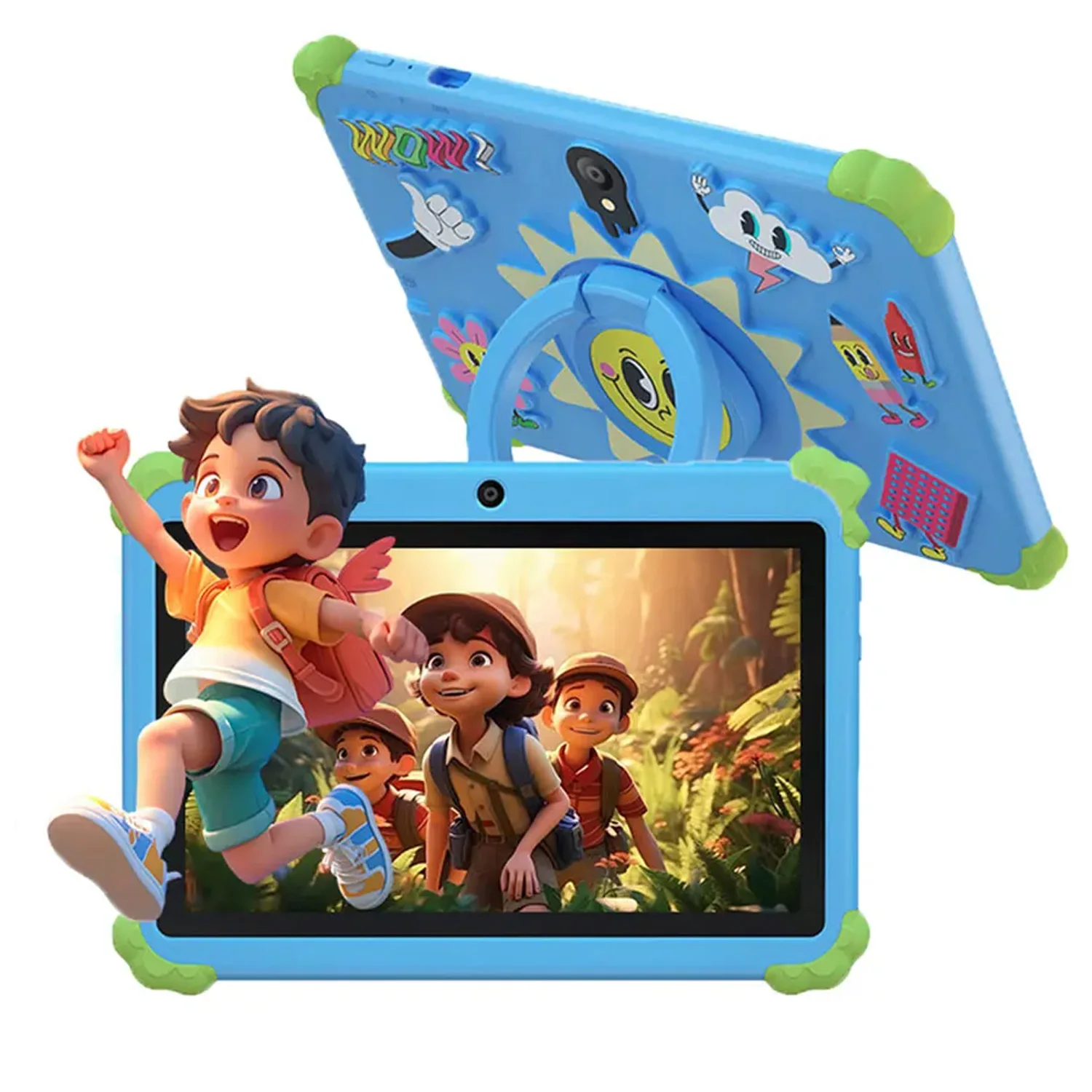 7.0인치 어린이용 태블릿 안드로이드 13, 4GB+64GB, 해바라기 플라스틱 후면 쉘 태블릿, 부모 통제 기능 4000mAh 배터리