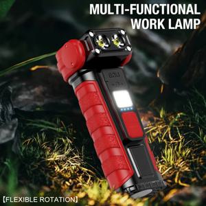 조절 가능한 휴대용 조명 COB 투광등과 자석 작업등이 있는 미니 편리 회전식 손전등