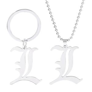 애니메이션 신작 'L' 글자 합금 펜던트 목걸이/열쇠고리/브로치 소형 액세서리