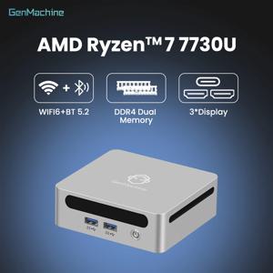 젠머신 AMD 라이젠 3 7330U 7530U 7730U DDR4 3200Mhz 램 윈도우 11 미니 PC 4코어 8스레드 3.6GHz TDP 15W WIFI6 DIY 게이밍