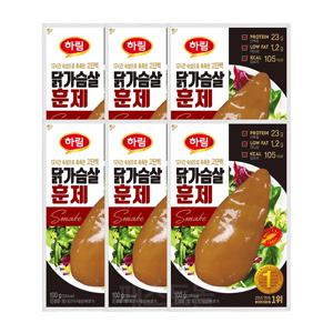 하림 닭가슴살 훈제 100g 6개