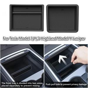 테슬라 모델 3/Y/3+ 모델Y 주니퍼 센터 콘솔 정리함 트레이 팔걸이 수납함 액세서리용 중앙 제어 스토리지 박스
