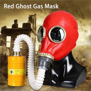 신형 레드 블랙 풀 헤드 가스 마스크 호흡기 천연 고무 고스트 마스크 화학 마스크 페인팅 스프레이 살충제 할로윈용