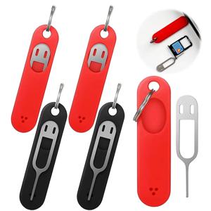 1/5개들이 분실방지 심카드 추출 핀 니들, 보관 케이스 포함, 휴대폰 심카드 보호 홀더 추출 도구, 키링 펜던트