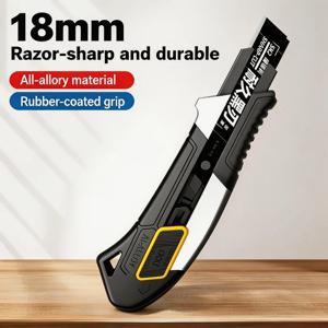 알루미늄 합금 헤비듀티 유틸리티 나이프 - SK2 스틸 블레이드, 가볍지만 내구성이 뛰어나, 전문적인 절단을 위한 18mm 블레이드 사용 가능