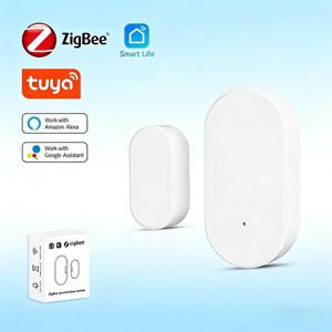 Tuya Zigbee 도어 윈도우 센서, 스마트 라이프 자기 접촉 알람, Alexa Google Assistant와 호환, Z2M Zigbee2MQTT 지원