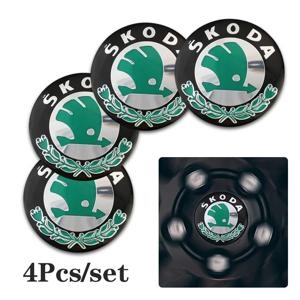 4개입 56mm 자동차 휠 센터 캡 엠블럼 스티커 스코다 슈퍼브 파비아 카미크 카록 코디악 옥타비아 라피드 스칼라 외장 액세서리
