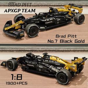 MK6023 신형 테크니컬 클래식 퍼포먼스 1969PCS 브래드 피트 7번 차량 1:8 빌딩 블록 MOC DIY 조립 모델 세트 남자아이 장난감 선물