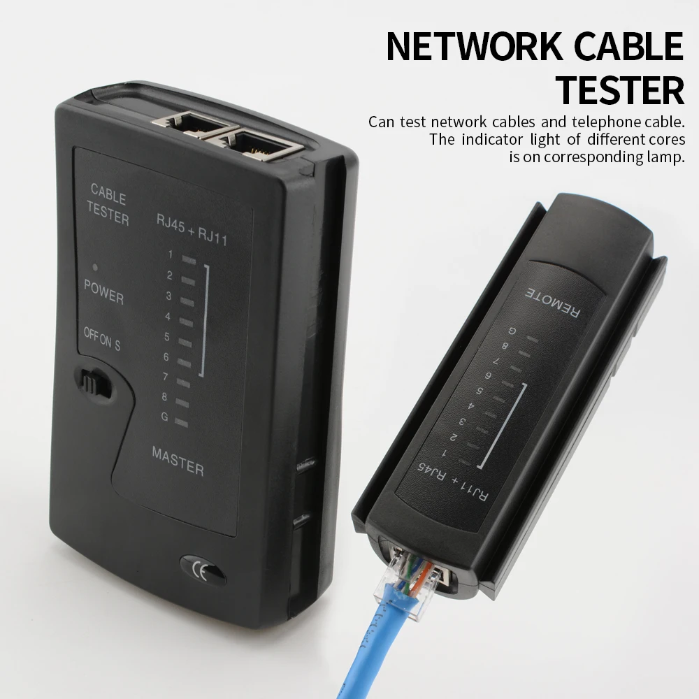 네트워크 이더넷 케이블 테스터 (RJ11, RJ12, LAN, RJ45, Cat5, Cat5e, Cat6, Cat6a, Cat7, UTP/STP 차폐 케이블 및 RJ11, RJ12 전화 케이블용)