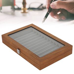 펜 컬렉션 박스 나무 만년필 진열 케이스 정리함 월넛 우드 보관함 선물 상자 (12개 펜 수납 가능) 펜 진열 박스