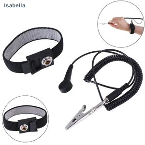 ★ 코일형 코드와 악어 클립이 있는 조절 가능한 정전기 방지 손목 스트랩, 전자 수리 및 실험실 작업용 ESD 접지 팔찌