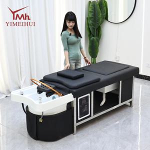 럭셔리 2 in 1 블랙 살롱 스파 마사지 타이 샴푸 베드 발욕조 스파 베드