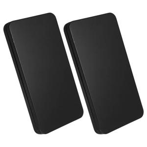 2개의 검정색 직사각형 틴 캐시 박스(뚜껑 포함) - 현금, 동전, 우표, 티켓, 영수증, 수표, 보석류를 위한 소형 현금 정리함