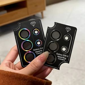 삼성 갤럭시 S26 울트라 S25U S24 S23 플러스 S22 카메라 금속 렌즈 링 글래스 케이스, 카메라 렌즈 스크린 보호 필름 렌즈 커버