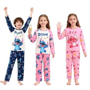 산리오 소녀 파자마 세트 헬로 키티 잠옷 쿠로미 동물 만화 파자마 어린이용 시나모롤 부드러운 할로윈 파자마