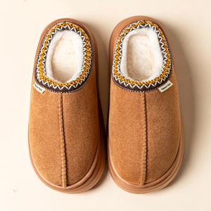 패션 겨울 부드러운 밑창 여성 슬리퍼 부츠 푹신한 야외 캐주얼 심플 미끄럼 방지 실내 따뜻한 편안한 남성 플러시 홈 슈즈