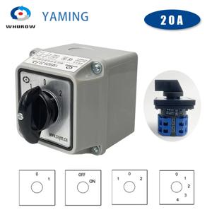 야밍 일렉트릭 LW26 YMW26-20/2M 방수 인클로저 IP65 전환 로터리 캠 메인 스위치 20A 2극