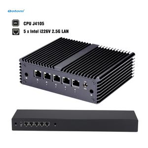 팬리스 미니 PC J4105 쿼드 코어, 5개의 Intel i226V LAN 포트, DDR4 RAM, 미니 케이스/1U 랙 - pfSense OPNsense 소프트 라우터