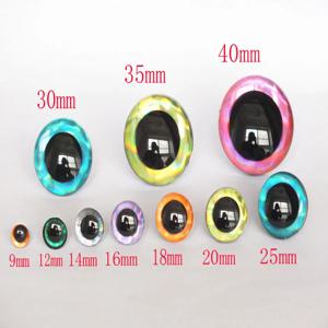 20pcs 12 종류의 색상 9mm 12mm 14mm 16mm 18mm 20mm 25mm 30mm 35mm 사다리꼴 장난감 눈 DIY 공예에 대 한 3D 다채로운 안전 인형 눈