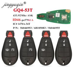 Jingyuqin GQ4-53T Fobik 원격 자동차 키 433MHz ID46-PCF7961A 칩 Dodge RAM 1500 2500 3500 4500 2013-2018 56046953 68159655