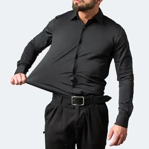 남성용 사면 탄성 셔츠, 다림질하지 않는 멀티 컬러, 주름 방지, 간단한 비즈니스 원피스, 캐주얼 셔츠