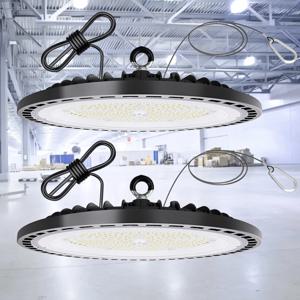 LED 산업용 조명 100W 150W 200W UFO 베이 조명 창고 공장 주택 야외 실내용 슈퍼 밝은 라운드 스포트라이트
