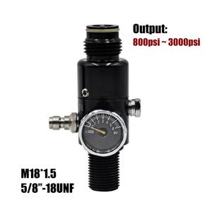 HPA 4500psi 실린더 공기 탱크 조절기 밸브 스레드 M18*1.5 또는 5/8-18UNF 출력 800psi ~ 3000psi 다이빙 등산
