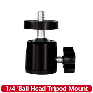 1/4인치 스위블 미니 볼 헤드 삼각대 마운트 어댑터 (고프로 13 12 11 10 9 인스타360 DSLR 카메라 캠코더 라이트 브래킷 액세서리용)
